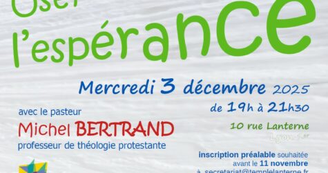 Conférence de Michel Bertrand « Oser l’espérance »